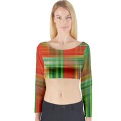 Background Texture Structure Green Long Sleeve Crop Top by Nexatart