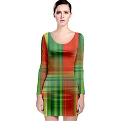 Background Texture Structure Green Long Sleeve Bodycon Dress by Nexatart