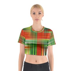 Background Texture Structure Green Cotton Crop Top by Nexatart