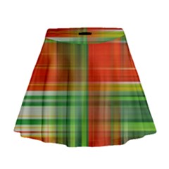 Background Texture Structure Green Mini Flare Skirt