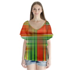 Background Texture Structure Green Flutter Sleeve Top by Nexatart