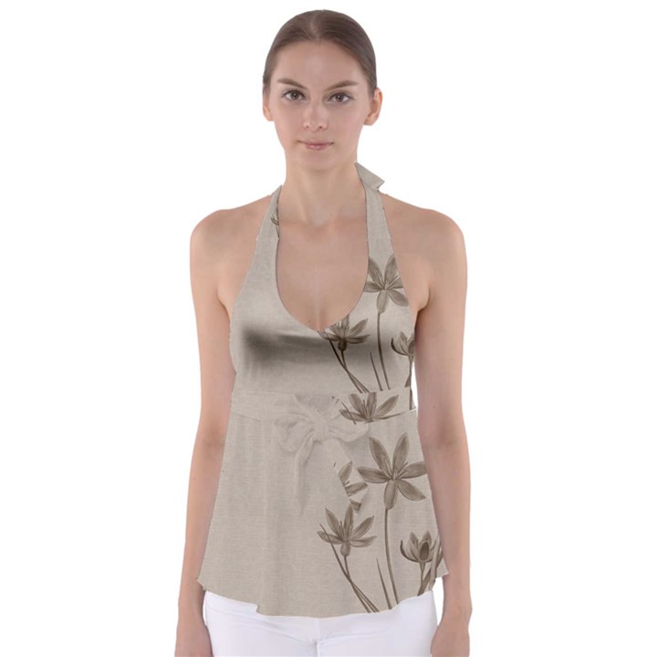 Background Vintage Drawing Sepia Babydoll Tankini Top