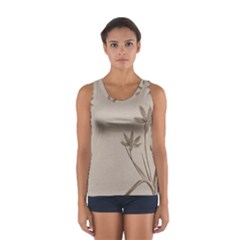 Background Vintage Drawing Sepia Women s Sport Tank Top  by Nexatart