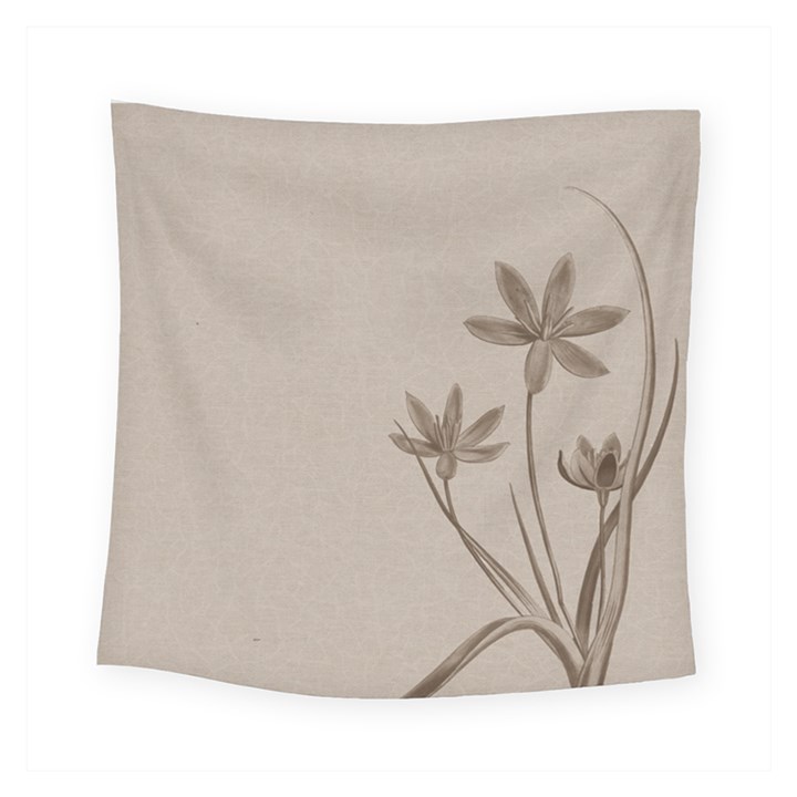 Background Vintage Drawing Sepia Square Tapestry (Small)