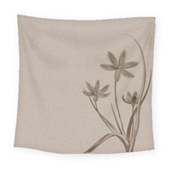 Background Vintage Drawing Sepia Square Tapestry (large) by Nexatart