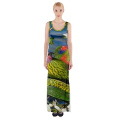 Beautifull Parrots Bird Maxi Thigh Split Dress by Nexatart