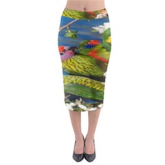 Beautifull Parrots Bird Midi Pencil Skirt by Nexatart