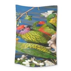 Beautifull Parrots Bird Small Tapestry by Nexatart