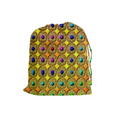 Background Tile Kaleidoscope Drawstring Pouches (large)  by Nexatart