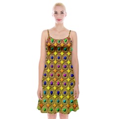 Background Tile Kaleidoscope Spaghetti Strap Velvet Dress