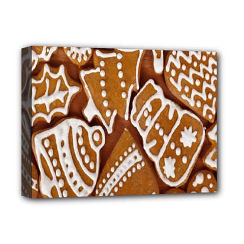 Biscuit Brown Christmas Cookie Deluxe Canvas 16  X 12   by Nexatart