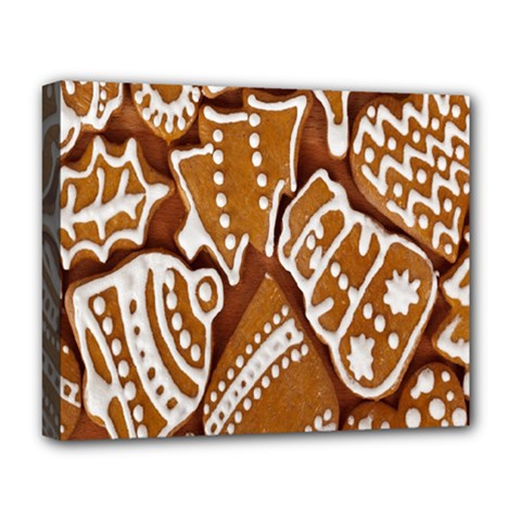 Biscuit Brown Christmas Cookie Deluxe Canvas 20  X 16   by Nexatart