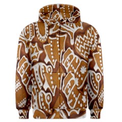 Biscuit Brown Christmas Cookie Men s Zipper Hoodie by Nexatart