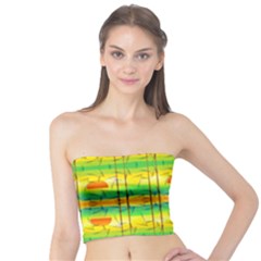 Birds Beach Sun Abstract Pattern Tube Top by Nexatart