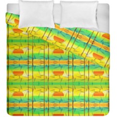 Birds Beach Sun Abstract Pattern Duvet Cover Double Side (king Size) by Nexatart