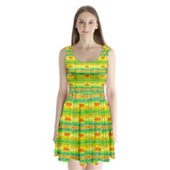 Birds Beach Sun Abstract Pattern Split Back Mini Dress  by Nexatart