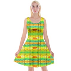 Birds Beach Sun Abstract Pattern Reversible Velvet Sleeveless Dress by Nexatart