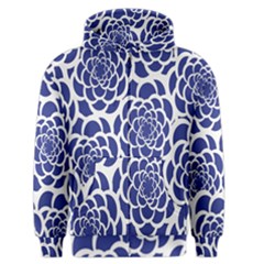 Blue And White Flower Background Men s Zipper Hoodie by Nexatart