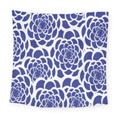 Blue And White Flower Background Square Tapestry (large) by Nexatart