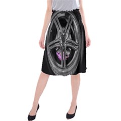 Bord Edge Wheel Tire Black Car Midi Beach Skirt by Nexatart