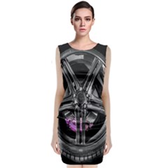 Bord Edge Wheel Tire Black Car Sleeveless Velvet Midi Dress by Nexatart