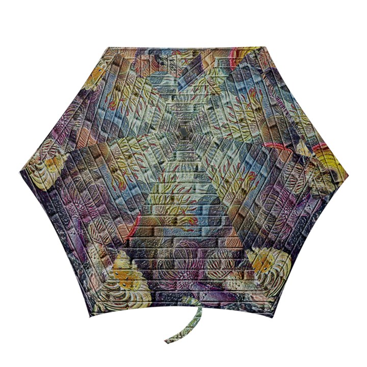 Brick Of Walls With Color Patterns Mini Folding Umbrellas