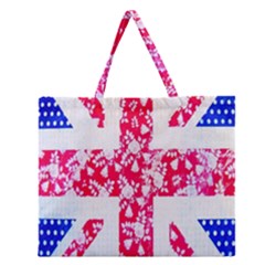 British Flag Abstract Zipper Large Tote Bag by Nexatart