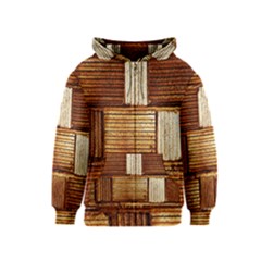 Brown Wall Tile Design Texture Pattern Kids  Zipper Hoodie by Nexatart