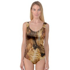 Brown Beige Abstract Painting Princess Tank Leotard  by Nexatart