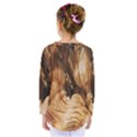 Brown Beige Abstract Painting Kids  Long Sleeve Tee View2