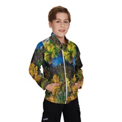 Bridge River Forest Trees Autumn Wind Breaker (kids) by Nexatart