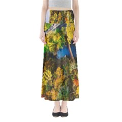 Bridge River Forest Trees Autumn Maxi Skirts by Nexatart