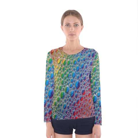 Bubbles Rainbow Colourful Colors Women s Long Sleeve Tee by Nexatart