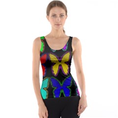 Butterflies Pattern Tank Top by Nexatart