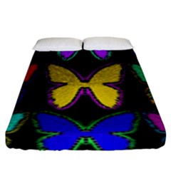 Butterflies Pattern Fitted Sheet (king Size)