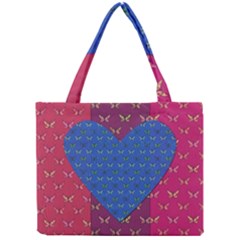 Butterfly Heart Pattern Mini Tote Bag by Nexatart