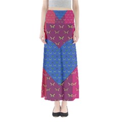 Butterfly Heart Pattern Maxi Skirts by Nexatart