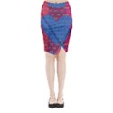 Butterfly Heart Pattern Midi Wrap Pencil Skirt View1