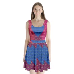 Butterfly Heart Pattern Split Back Mini Dress  by Nexatart