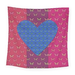 Butterfly Heart Pattern Square Tapestry (large) by Nexatart