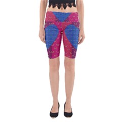 Butterfly Heart Pattern Yoga Cropped Leggings by Nexatart