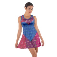 Butterfly Heart Pattern Cotton Racerback Dress by Nexatart