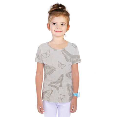 Butterfly Background Vintage Kids  One Piece Tee by Nexatart