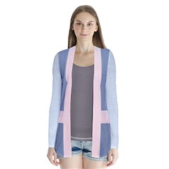 Snow And Lavender Sunset Drape Collar Cardigan by SusanFranzblau