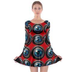 Camera Monitoring Security Long Sleeve Skater Dress by Nexatart