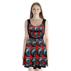 Camera Monitoring Security Split Back Mini Dress  by Nexatart