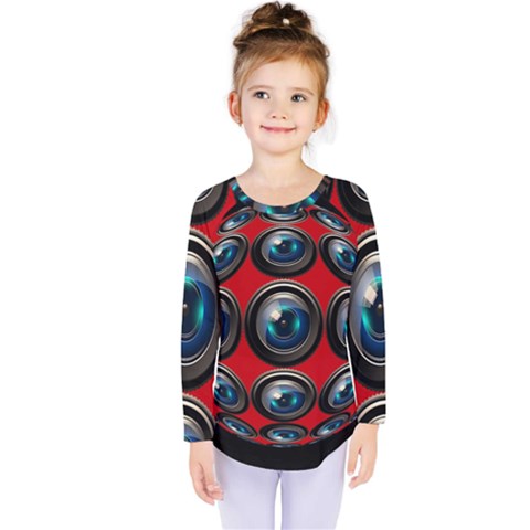 Camera Monitoring Security Kids  Long Sleeve Tee by Nexatart