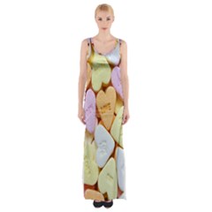 Candy Pattern Maxi Thigh Split Dress by Nexatart