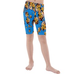 Cartoon Ladybug Kids  Mid Length Swim Shorts by Nexatart