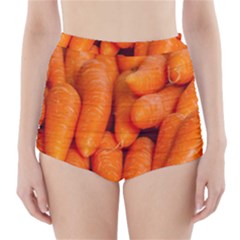 Carrots Vegetables Market High-waisted Bikini Bottoms by Nexatart